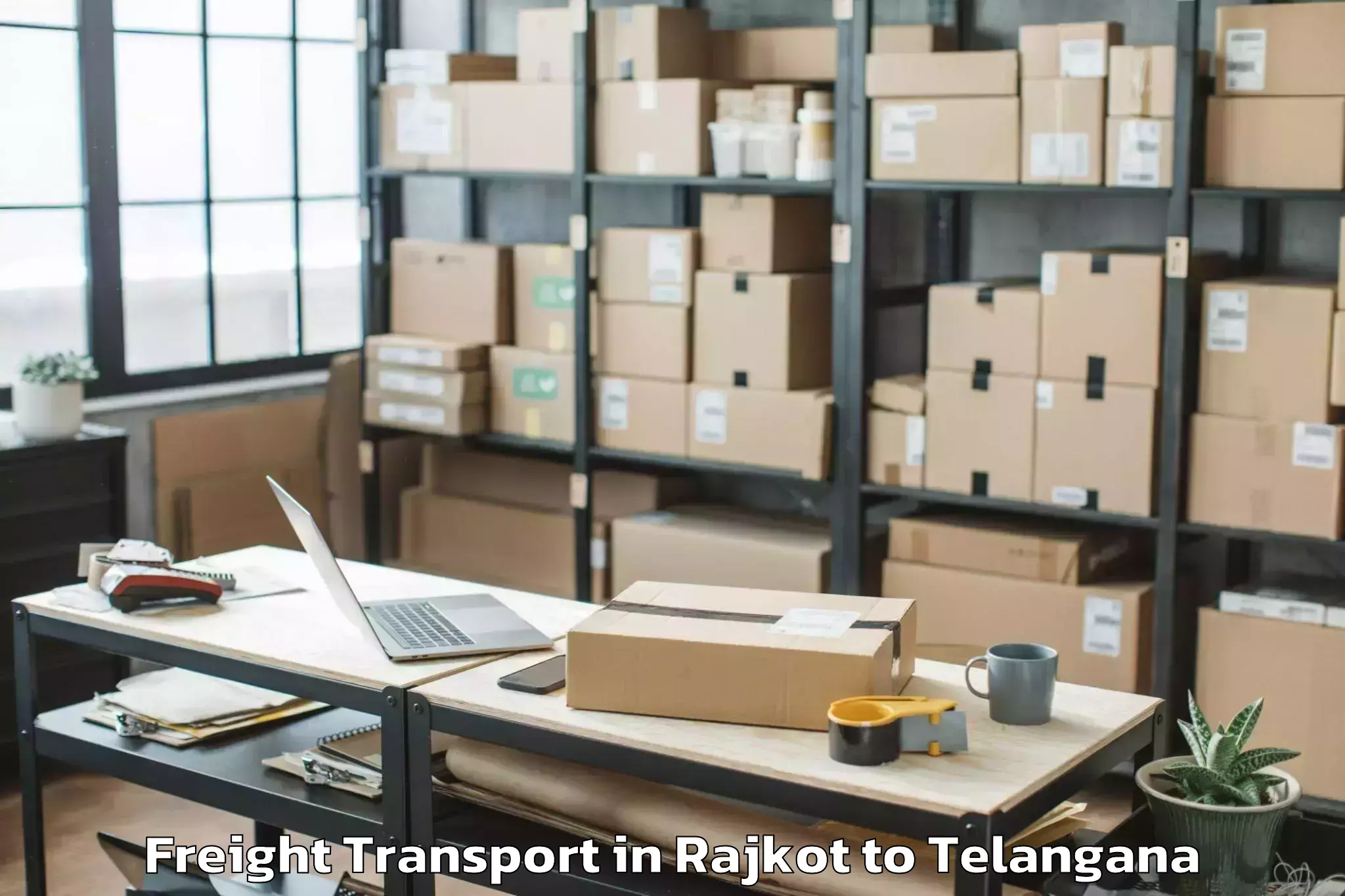 Top Rajkot to Pochampalle Freight Transport Available